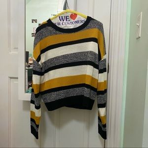 H&M Sweaters Hm Mustard Yellow Black White Grey Striped